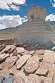 Ladakh - Chorten and cairn of graved stones close to Tso Kar 
